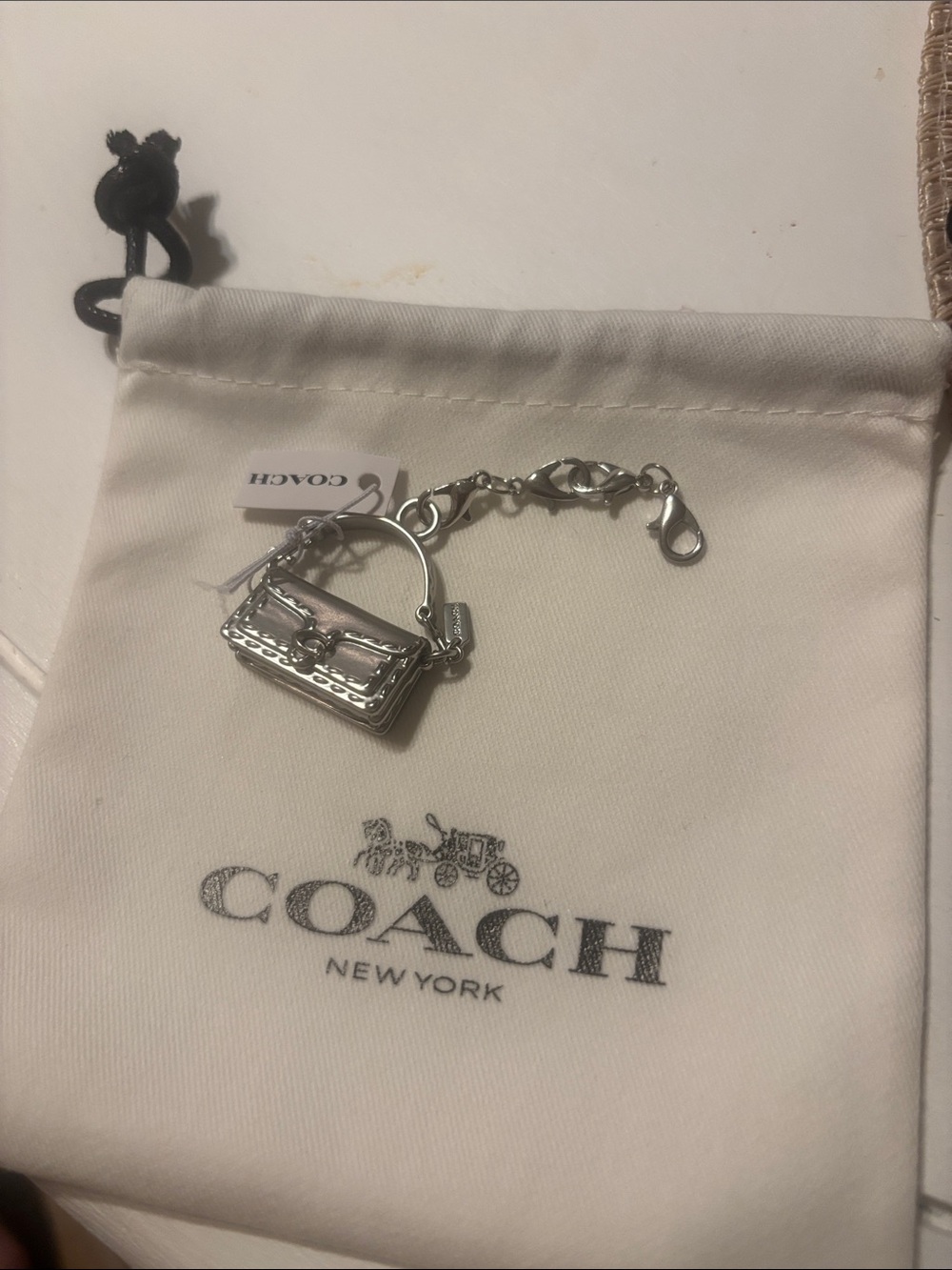 Coach Silver Mini Tabby Charm